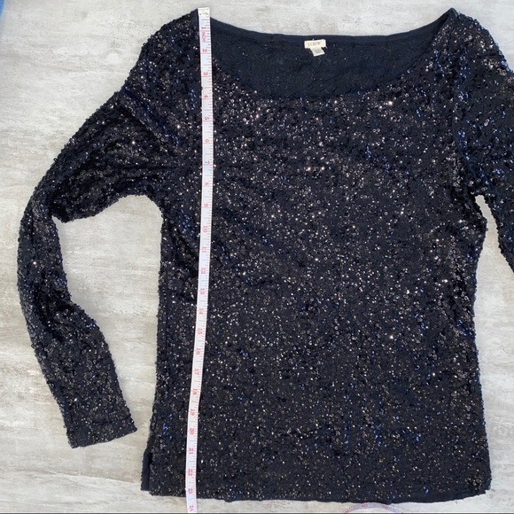 J. Crew Black Sequin Top - Picture 10 of 14